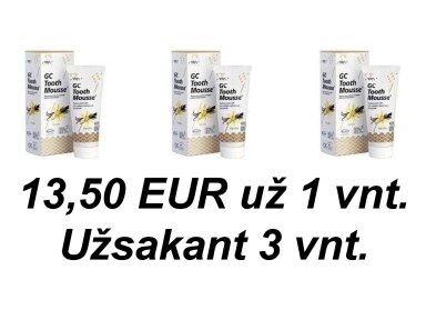 GC Tooth Mousse Recaldent vanilės skonio dantų kremas be fluoro 40 g (35 ml). Po 13,50 EUR už 1 vnt. užsakant 3 vnt. GC Tooth Mousse Recaldent vanilės skonio dantų kremas be fluoro 40 g (35 ml). Po 13,50 EUR už 1 vnt. užsakant 3 vnt.