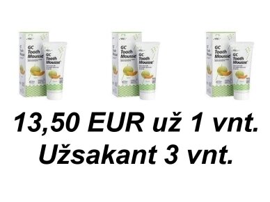 GC Tooth Mousse Recaldent melionų skonio dantų kremas be fluoro 40 g (35 ml). Po 13,50 EUR už 1 vnt. užsakant 3 vnt. GC Tooth Mousse Recaldent melionų skonio dantų kremas be fluoro 40 g (35 ml). Po 13,50 EUR už 1 vnt. užsakant 3 vnt.