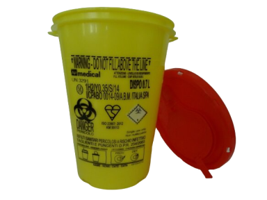 Medicininių atliekų surinkimo indas 0,7 L