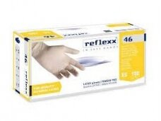 REFLEXX 46 Lateksinės pirštinės XL dydis 100 vnt, be pudros, vienkartinės
