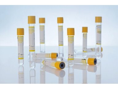 Vakuuminis kraujo mėginio surinkimo mėgintuvėlis su geliu 3,5 ml geltonu kamšteliu 100 vnt.